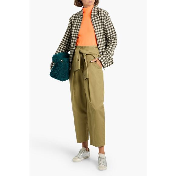 The Elder Statesman Gingham Cashmere Decon Jacket in New Olive White M - Picture 2 of 7